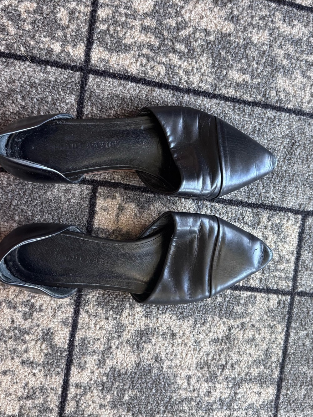 Jenni Kayne Black Pointed Leather Flats - Women 37